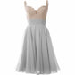 Women Straps Wedding Party Formal Gown Short Lace Prom Homecoming Dress
