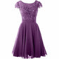 Ladies Lace Homecoming Dress Short Party Gown Cap Sleeve Middle Length Mother of The Bride Dress