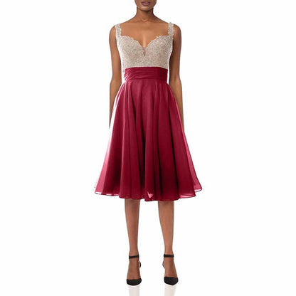 Women Straps Wedding Party Formal Gown Short Lace Prom Homecoming Dress