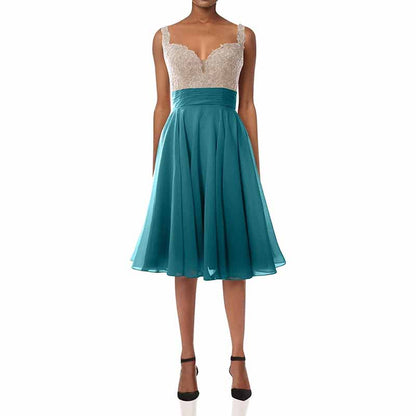 Women Straps Wedding Party Formal Gown Short Lace Prom Homecoming Dress