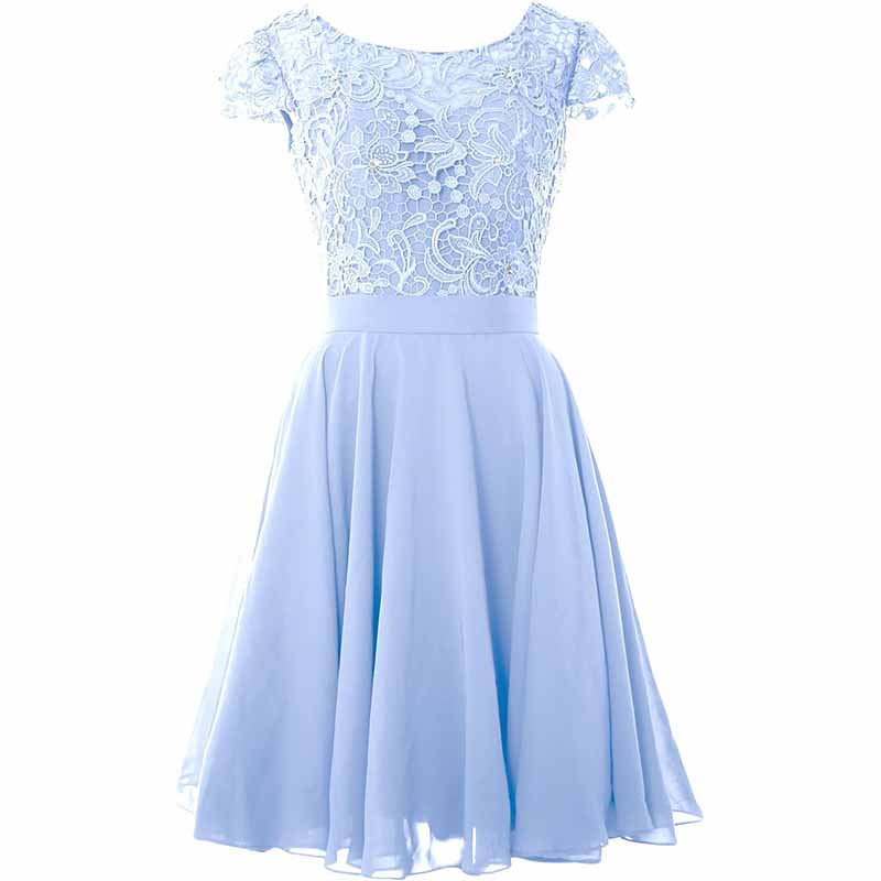 Ladies Lace Homecoming Dress Short Party Gown Cap Sleeve Middle Length Mother of The Bride Dress