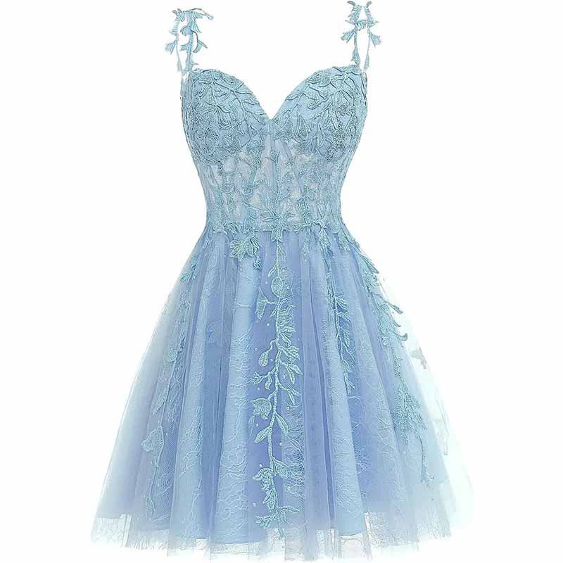 Dark Champagne Straps Tulle Beading Junior Prom Dress GTEEN136 main image 1