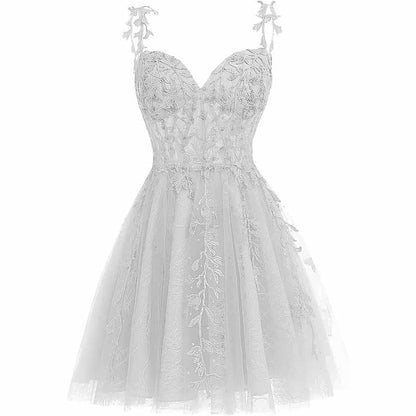 Junior's Spaghetti Straps Lace Homecoming Dress for Teens Tulle Short Prom Dresses