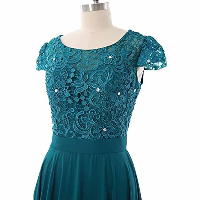 Ladies Lace Homecoming Dress Short Party Gown Cap Sleeve Middle Length Mother of The Bride Dress