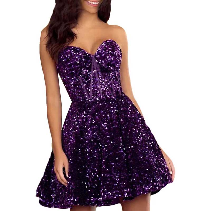 Juniors Sweetheart Short Prom Velvet Sequins Homecoming Dress A Line Graduation Gown