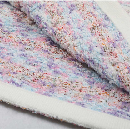 Check Knitted Mini Dress Short Sleeves