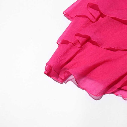 Single Shoulder Mini Ruffles Dress