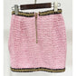 Women Chain-Trimmed Tweed Cropped Jacket Pink