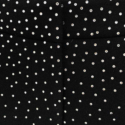 Women Black Bling Bling Hot Drill Studs Fitted Blazer + Mini Skirt Suit Black