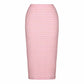 Women Knitted Midi Skirt Suit Pearl Embellished Two Pieces Set