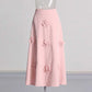 2-Piece Rose Bra-Top and Flare Skirt Set Pleated Skirt Suit