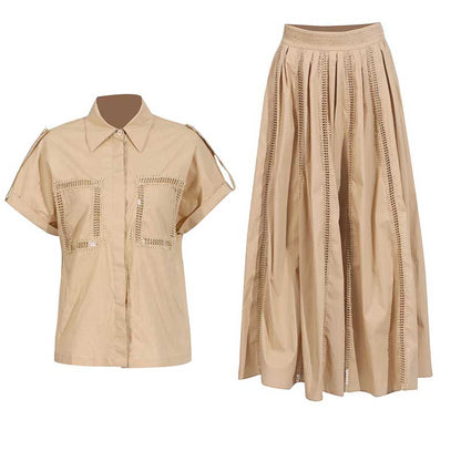 Women's Chic Skirt Suit High Waist Two Pieces Trendy Fashion Set