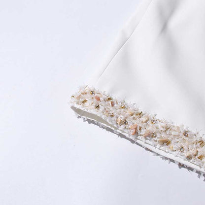 Women's White Mini Skirt Suit Wedding Suit Short Skirt Suit