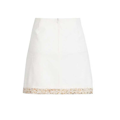 Women's White Mini Skirt Suit Wedding Suit Short Skirt Suit