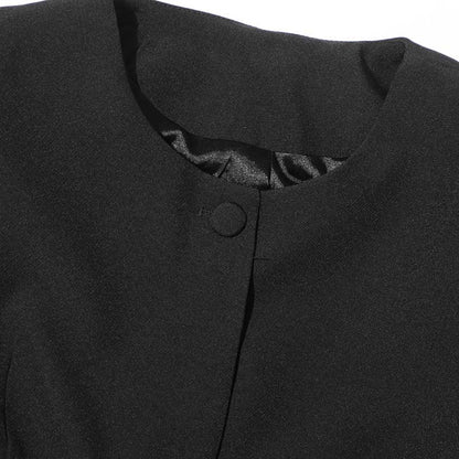 Women's High Split Skirt Suit Knee Length Wedding Suit With Bow Tie