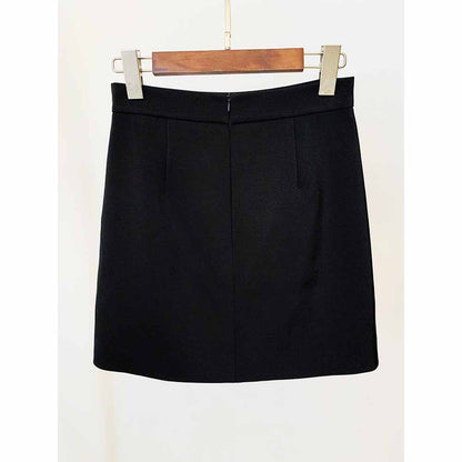 Women's Skirt Suit Fitted nail bead diamond Short Crop Jacket + Mini Skirt Suit