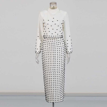 Women's Long Skirt Suit Collarless Top + Skirt Set Formal Skirt Suit