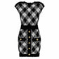 Black and White Buttoned Embellished Minidress Knitted Skirt Suit