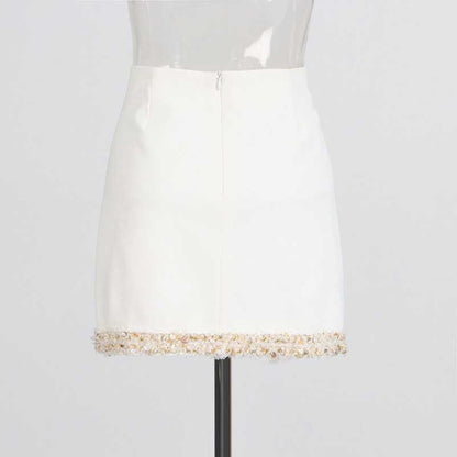 Women's White Mini Skirt Suit Wedding Suit Short Skirt Suit