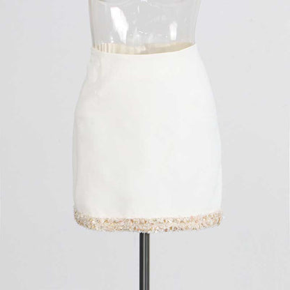 Women's White Mini Skirt Suit Wedding Suit Short Skirt Suit