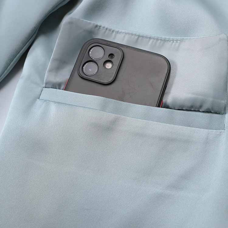 Blue V-Neck Blazer for Women with Rhinestone Buttons