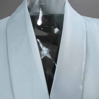 Blue V-Neck Blazer for Women with Rhinestone Buttons