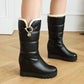 Ladies round toe high tube cotton boots winter bootie