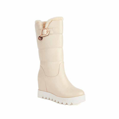 Ladies round toe high tube cotton boots winter bootie