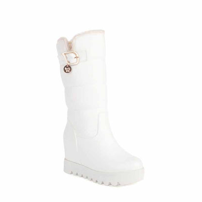 Ladies round toe high tube cotton boots winter bootie