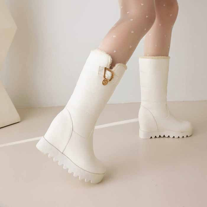 Ladies round toe high tube cotton boots winter bootie