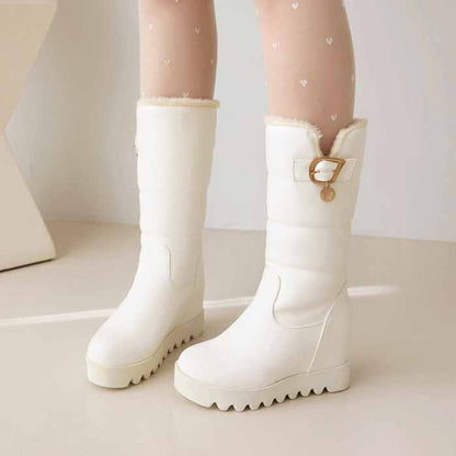 Ladies round toe high tube cotton boots winter bootie