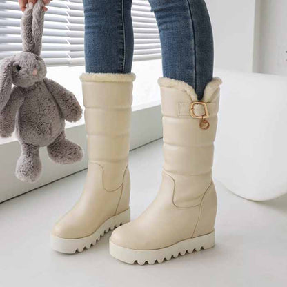 Ladies round toe high tube cotton boots winter bootie