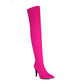 Womens Thigh High Stretch Boots Pointed Toe Stiletto Over The Knee Bootie