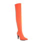 Womens Thigh High Stretch Boots Pointed Toe Stiletto Over The Knee Bootie