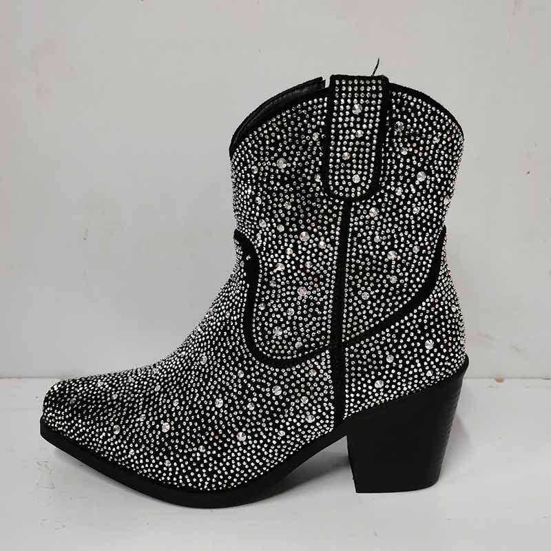 sd-hk sparkly cowboy boots embellished with rhinestones for a glamorous western look