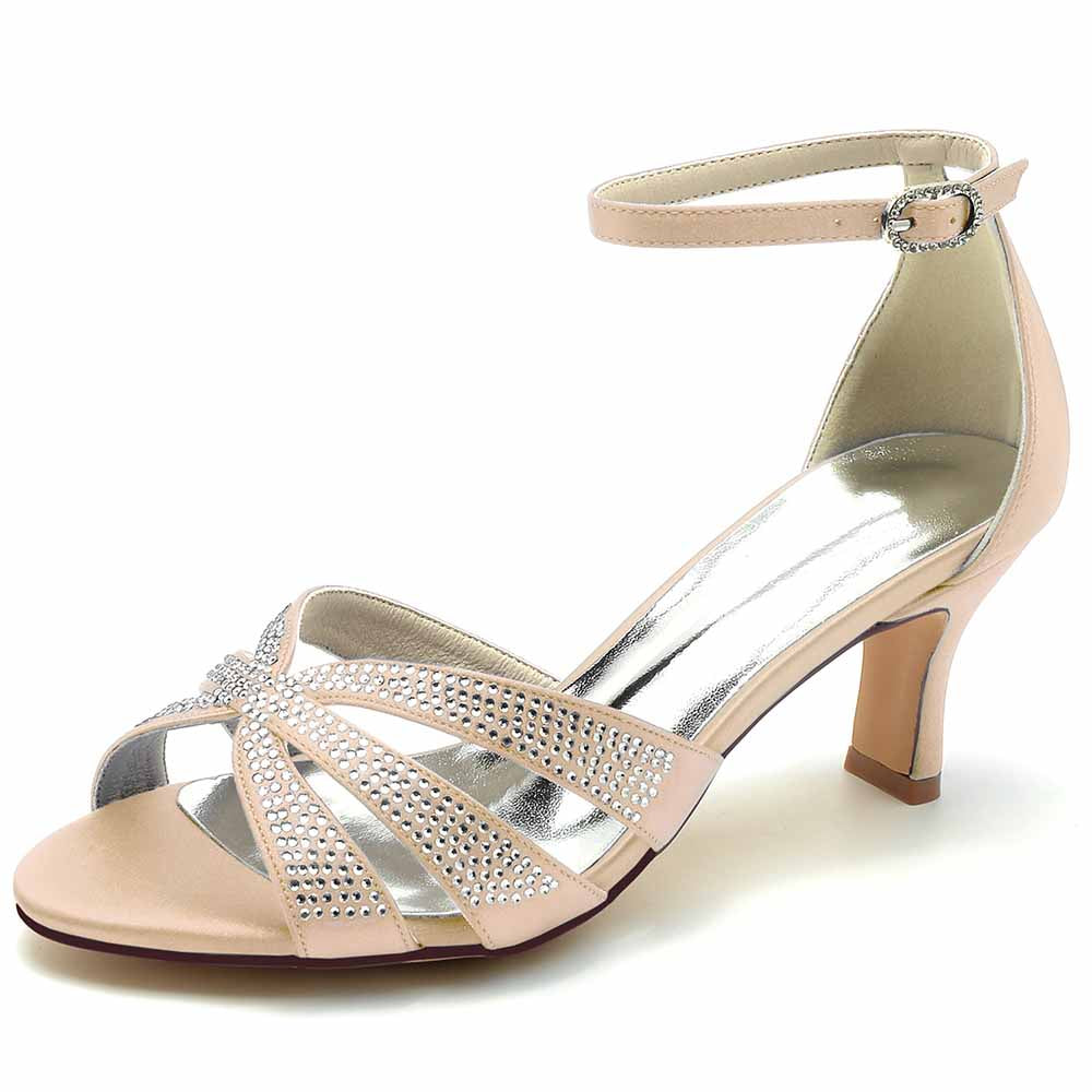 S&DCo. elegant sparkly heels for parties with ankle strap and cross strap design