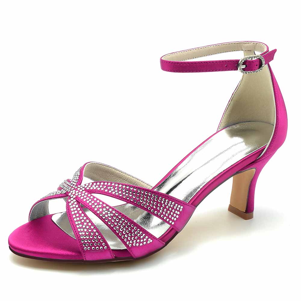 S&DCo. Pink Sparkly Heels for Parties with Stylish Straps and a Comfortable Ankle Strap