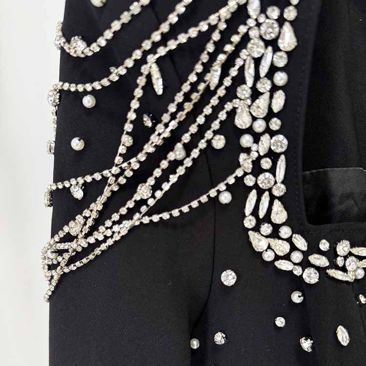 Long Sleeve Square Neck A-Line Prom Dress With Crystal