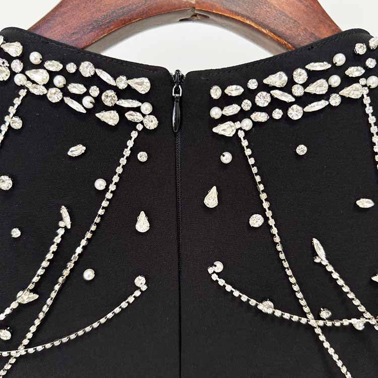 Long Sleeve Square Neck A-Line Prom Dress With Crystal