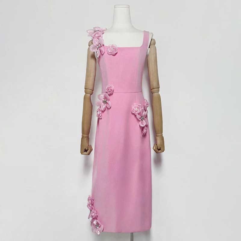 Flower Applique Midi Dresses for women