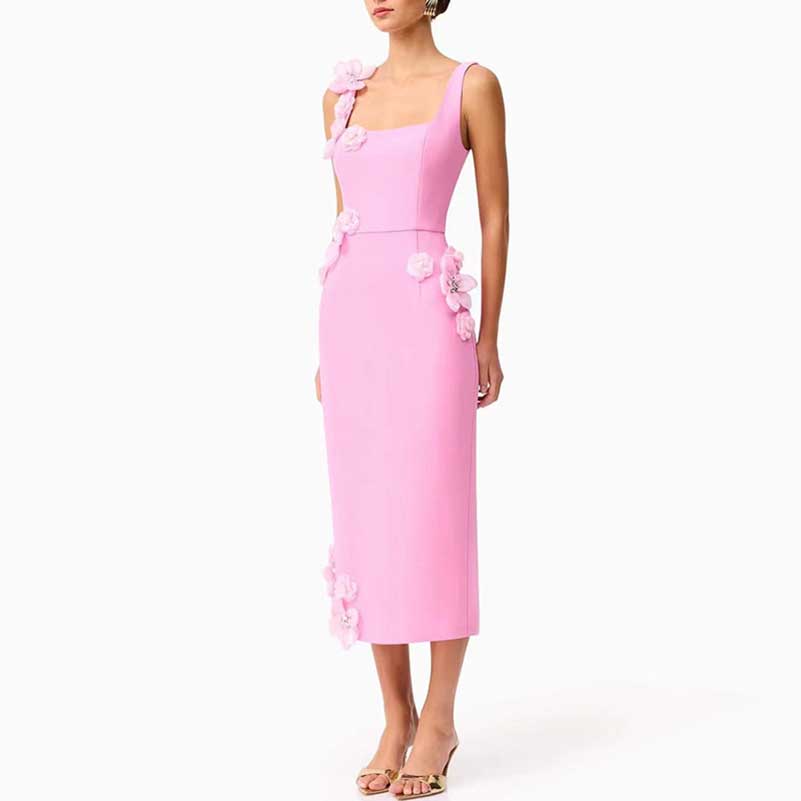 Flower Applique Midi Dresses for women