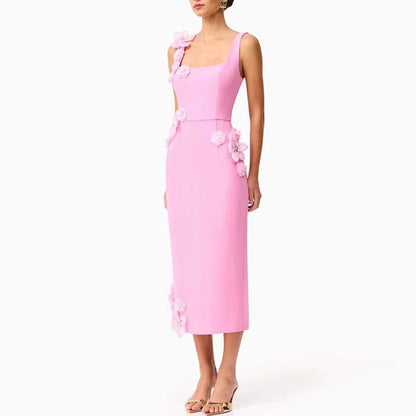 Flower Applique Midi Dresses for women