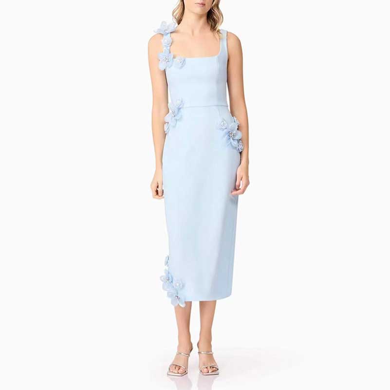 Flower Applique Midi Dresses for women