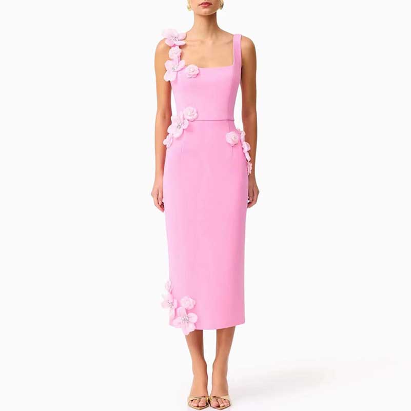 Flower Applique Midi Dresses for women