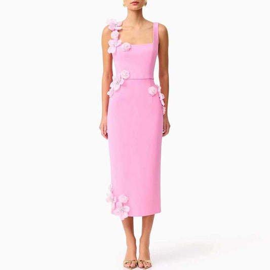 Flower Applique Midi Dresses for women