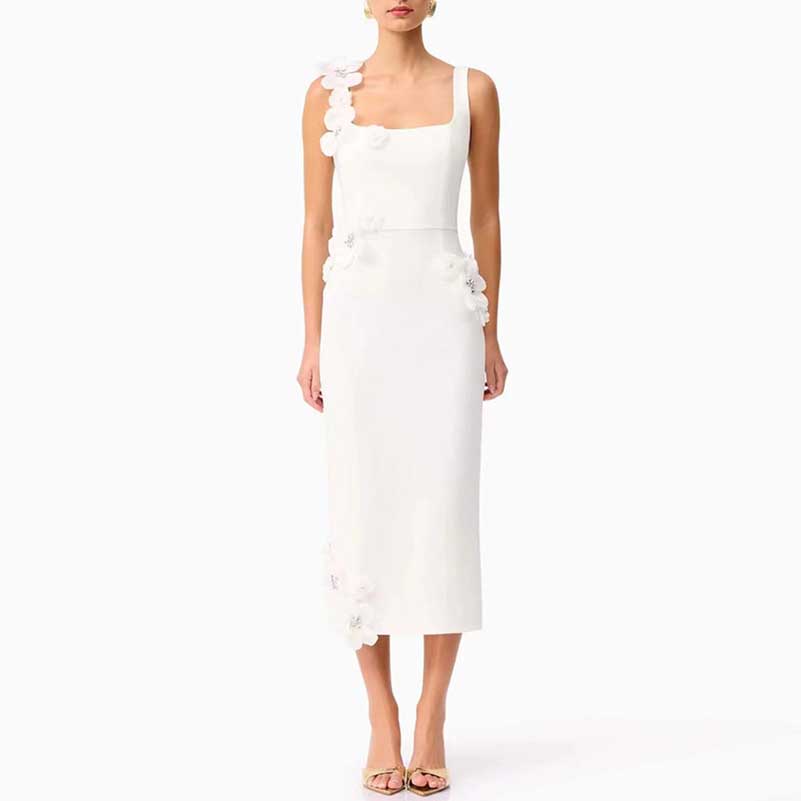 Flower Applique Midi Dresses for women