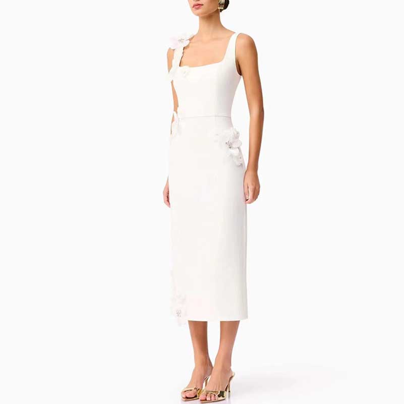 Flower Applique Midi Dresses for women