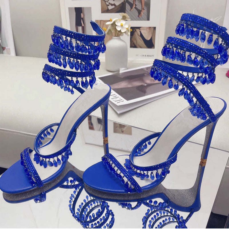 Crystal Wrap Heels – Glamorous Stiletto Sandals