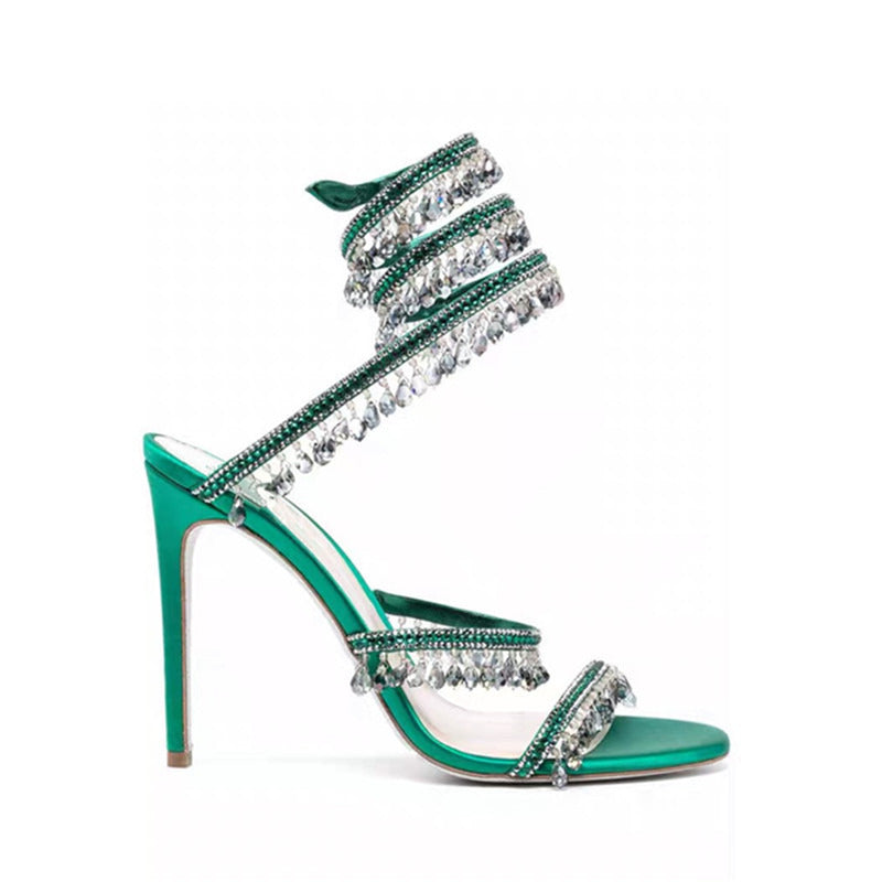 Crystal Wrap Heels – Glamorous Stiletto Sandals