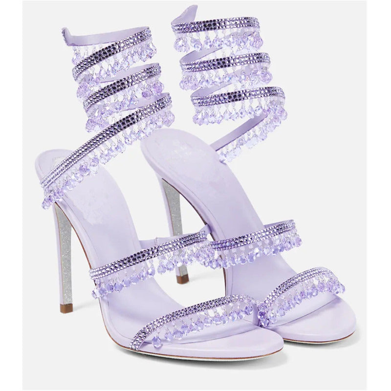 Crystal Wrap Heels – Glamorous Stiletto Sandals